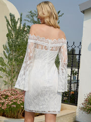 Off Shoulder Lace Wedding Gown