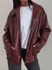 Women’s Classic Faux Leather Biker Jacket