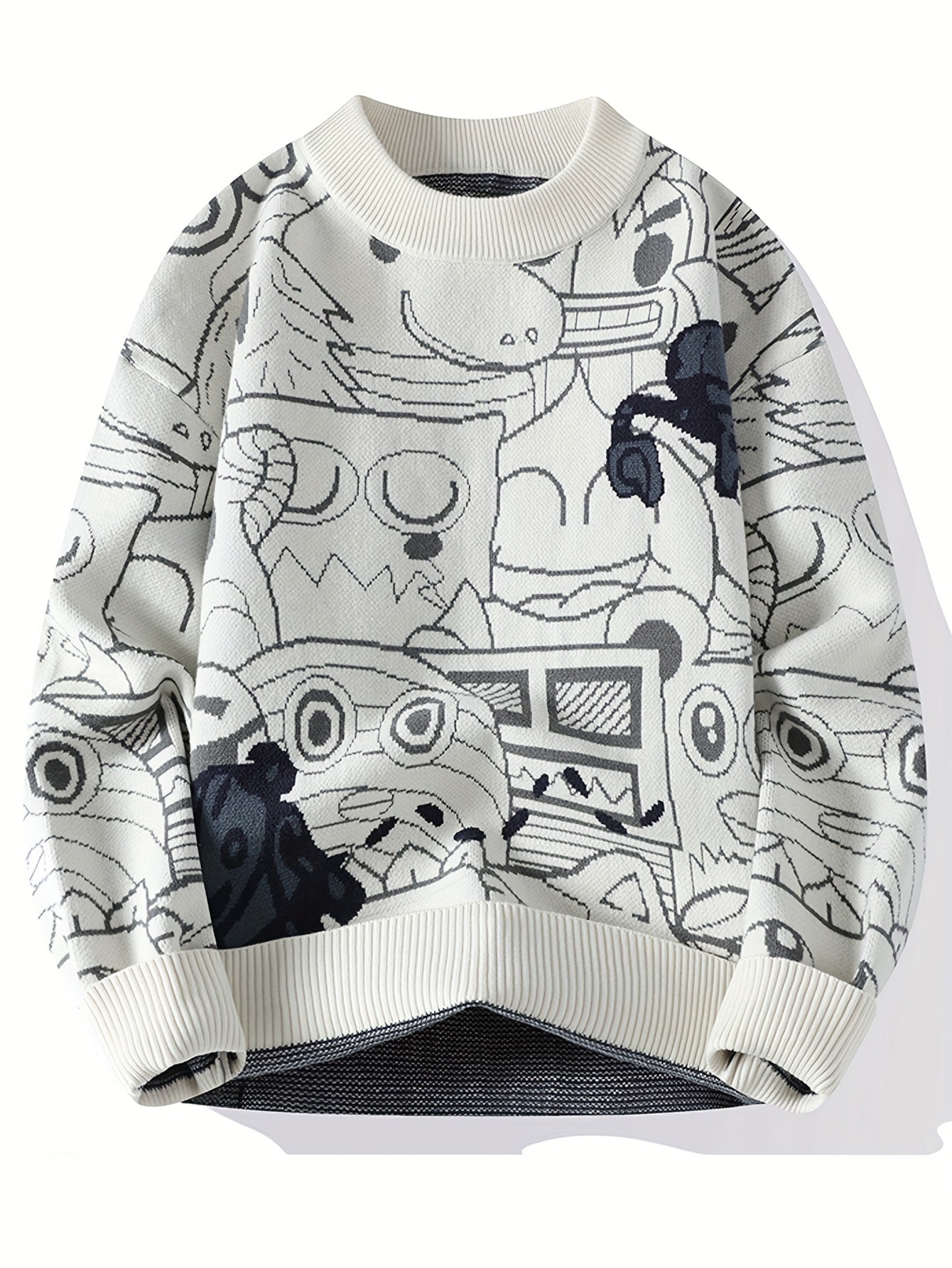 Geo Slim Knit Pullover