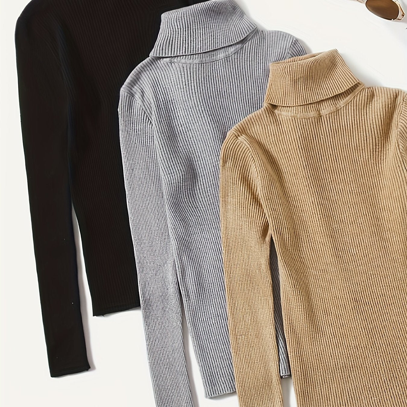 Slim Turtleneck Pullover Trio
