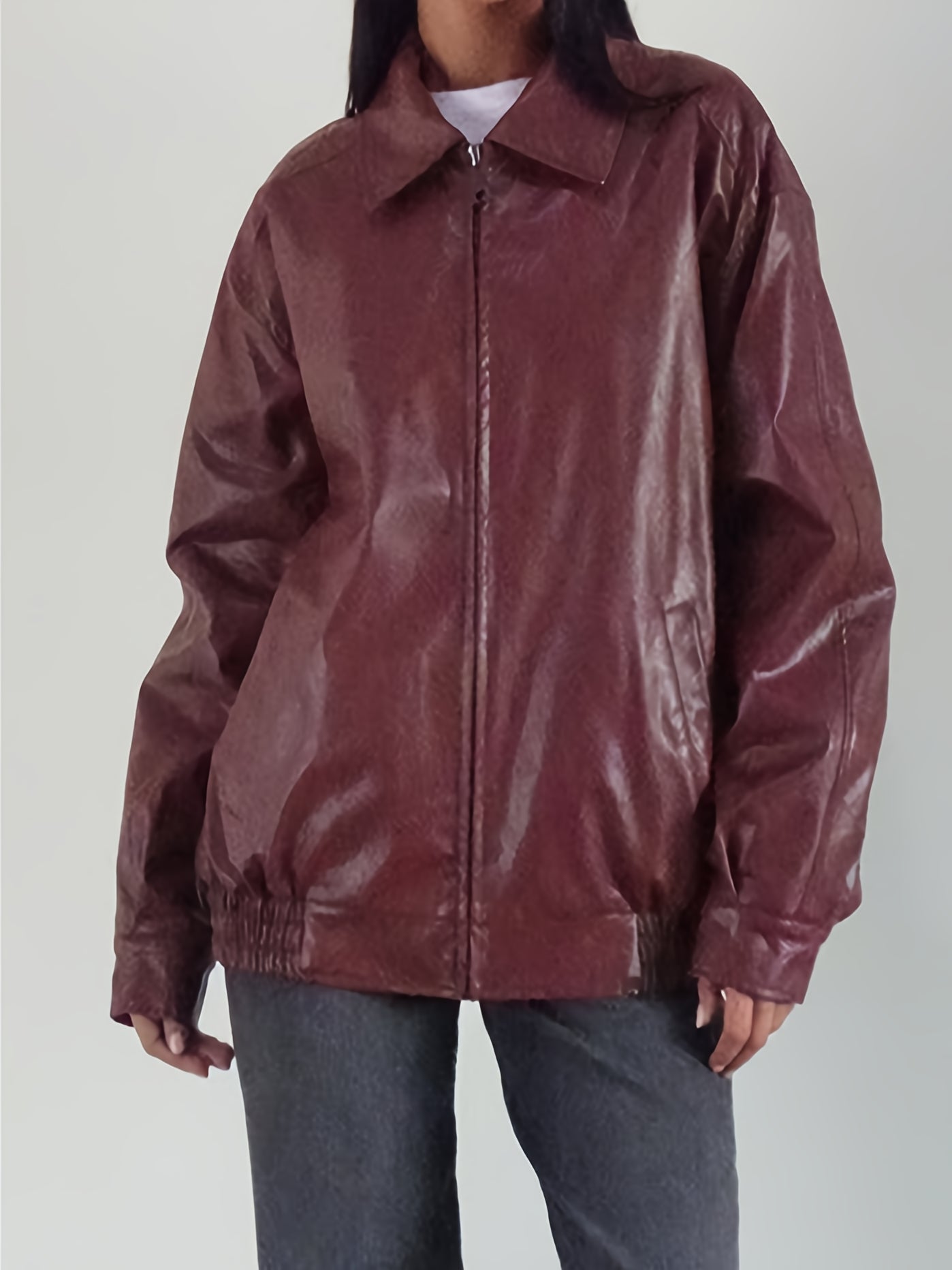 Women’s Classic Faux Leather Biker Jacket