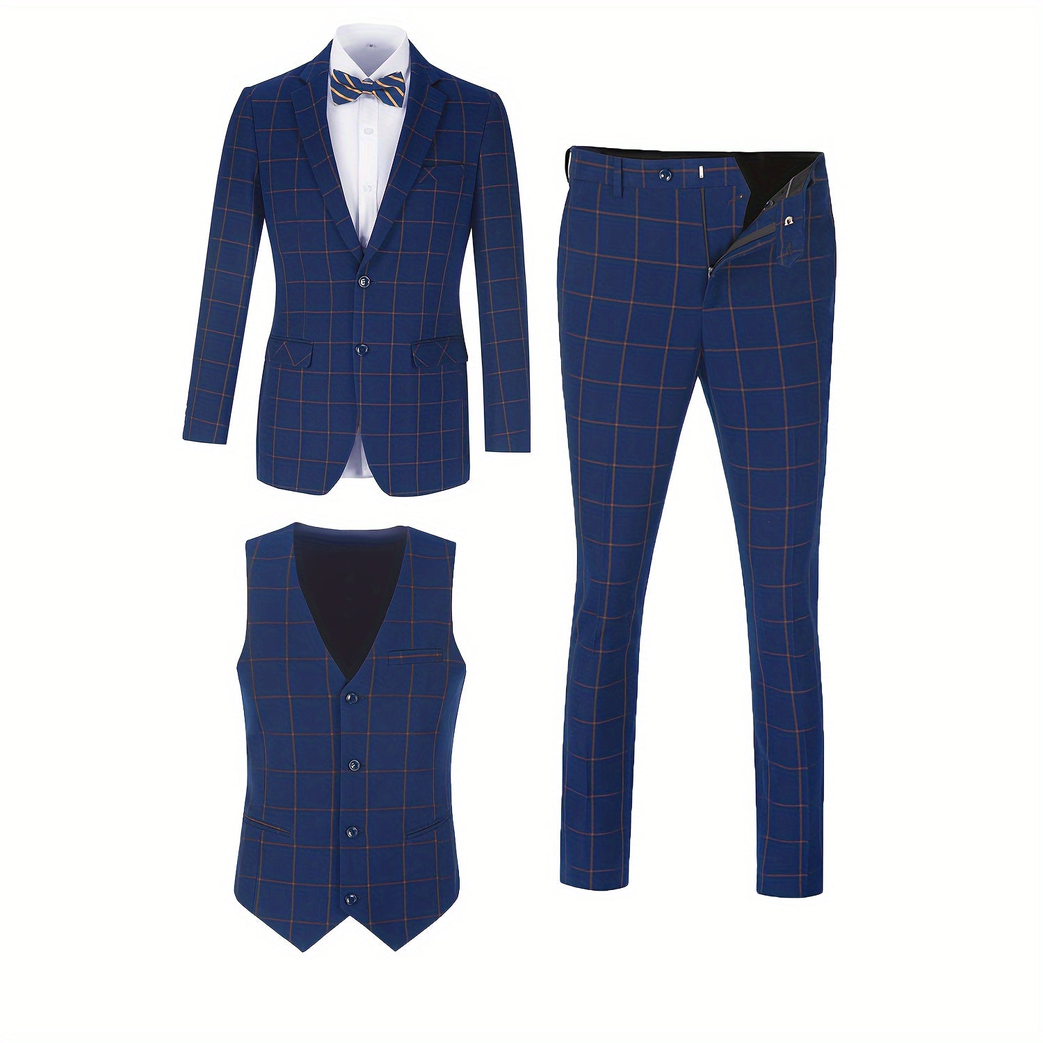 Plaid Double Trio Suit