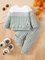 Baby Girl Color-Block Knit Two-Piece Winter Set