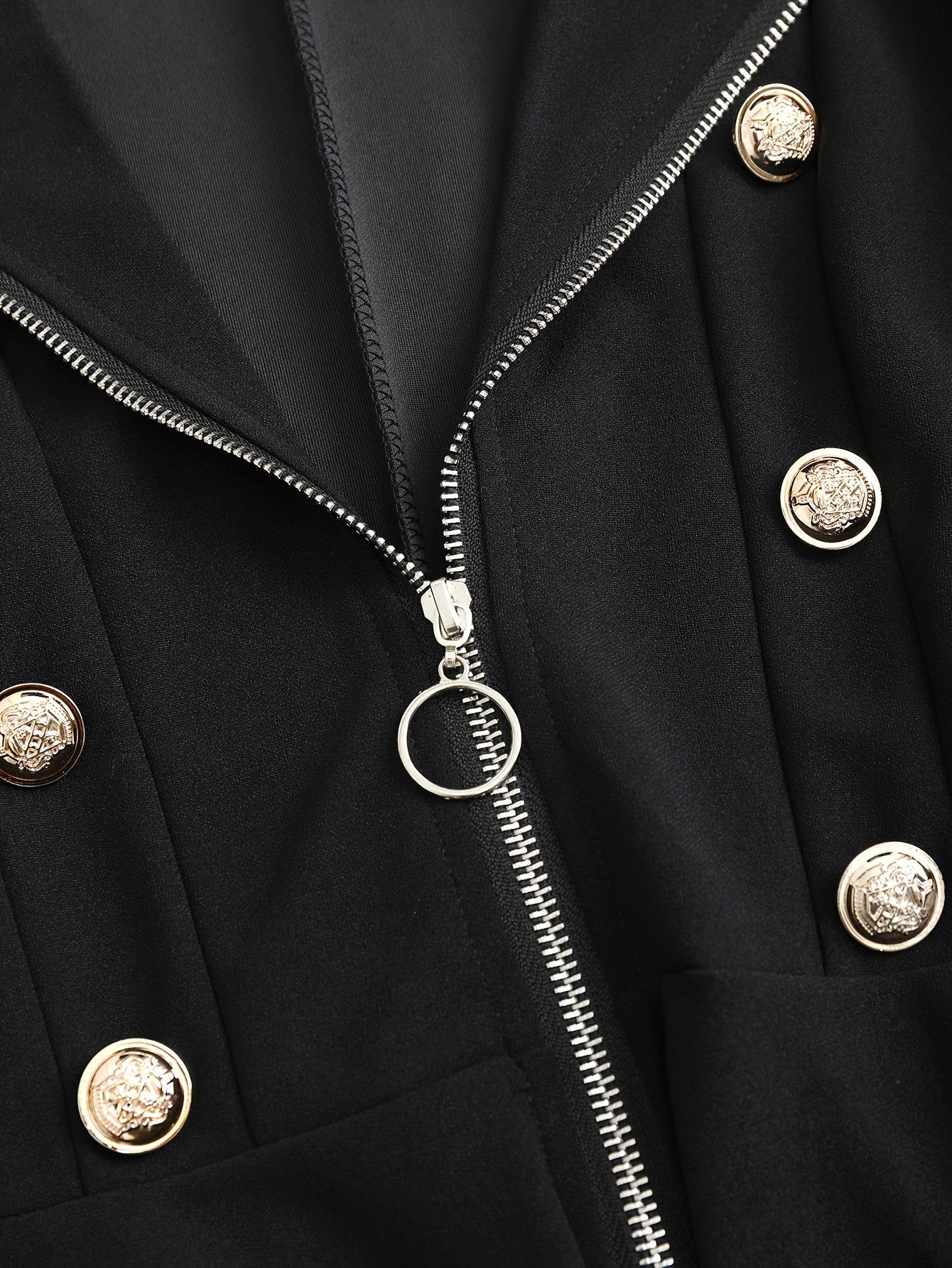 Vintage Zip Lapel Knit Blazer