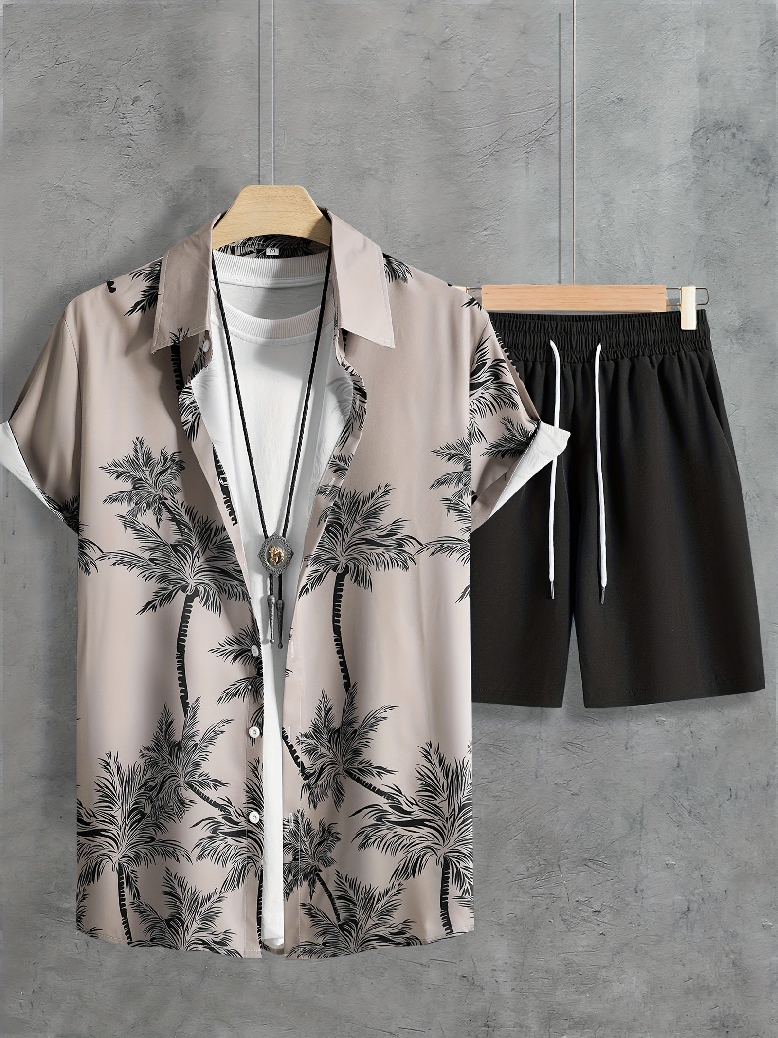 Tropical Camp Collar Shorts Set