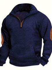 Plaid Stand Knit Top