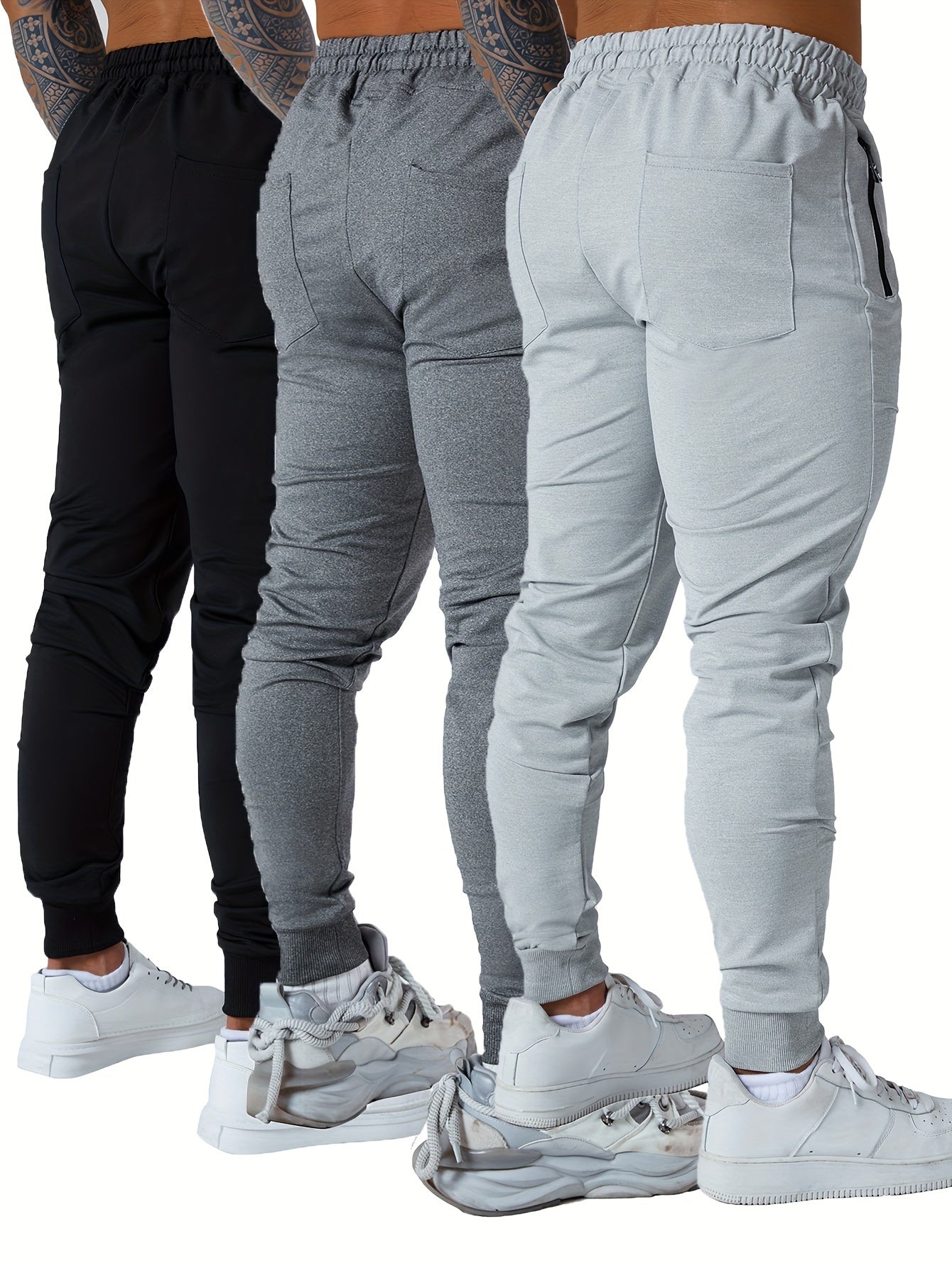 Men’s Tapered Athletic Sweatpants – 3-Piece Set
