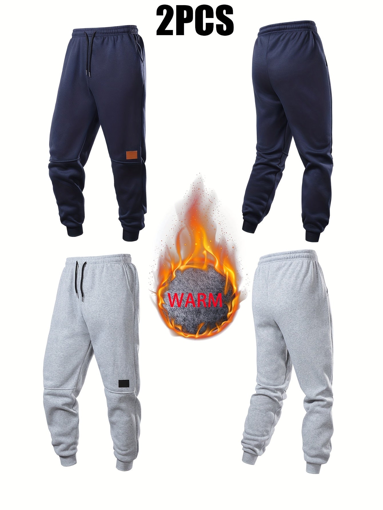 Men’s Fleece-Lined Sports Pants 2pcs