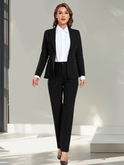 Chic Single Button Pantsuit Set