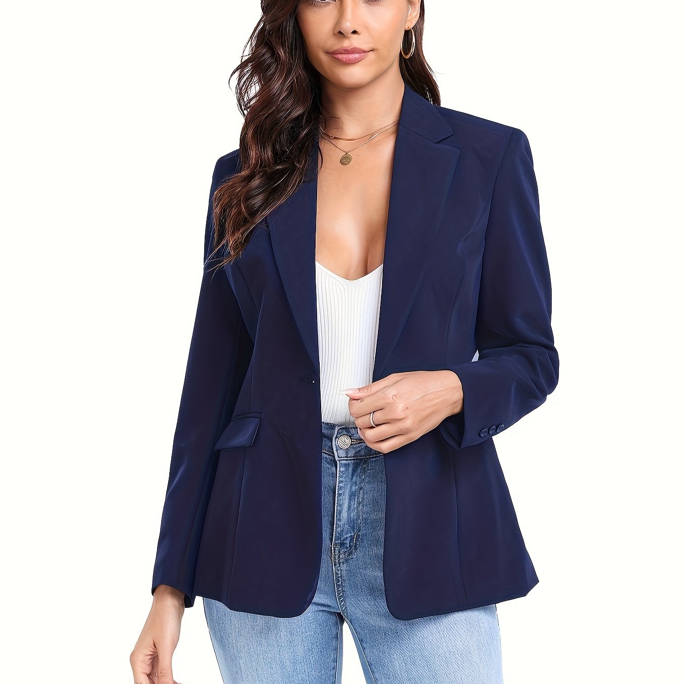 Single Button Office Work Blazer