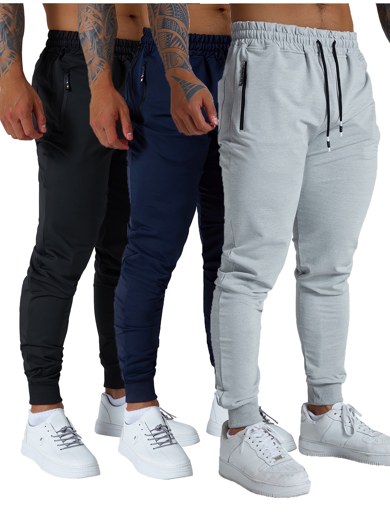 Men’s Tapered Athletic Sweatpants – 3-Piece Set