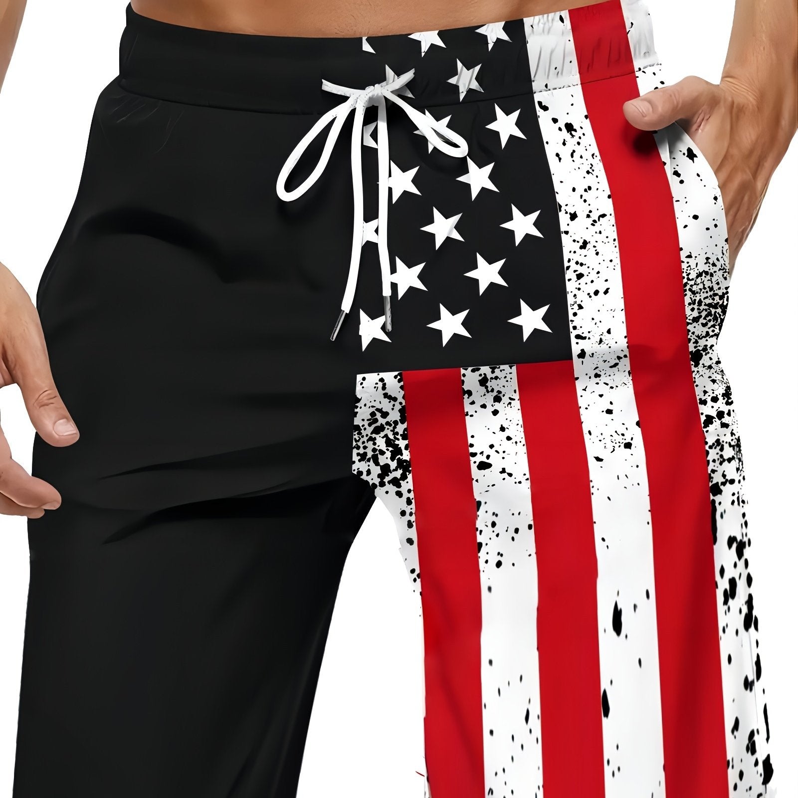 Men’s American Flag Contrast Print Shorts