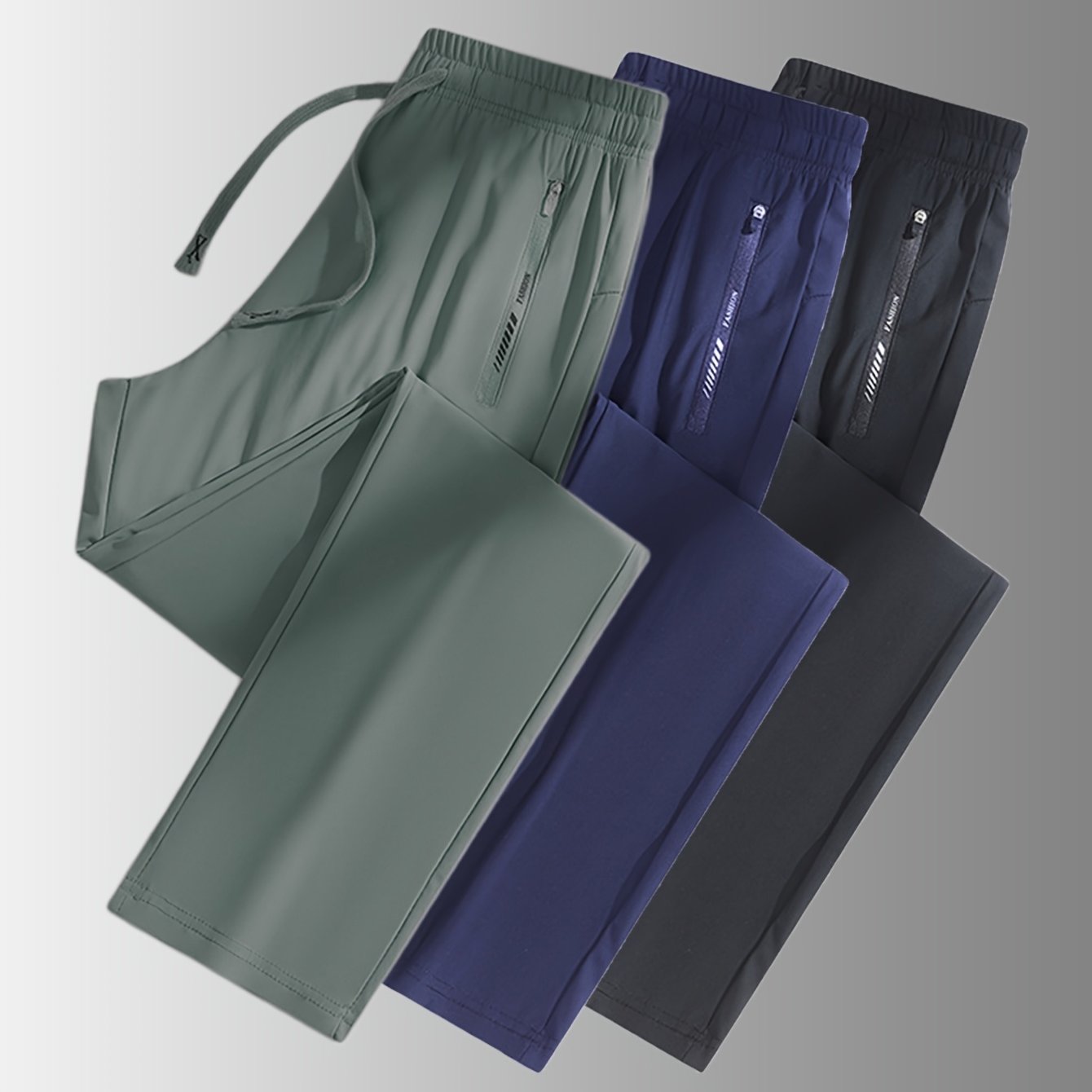 Women High-Waist Stretch Sports Pants Set (3pcs)