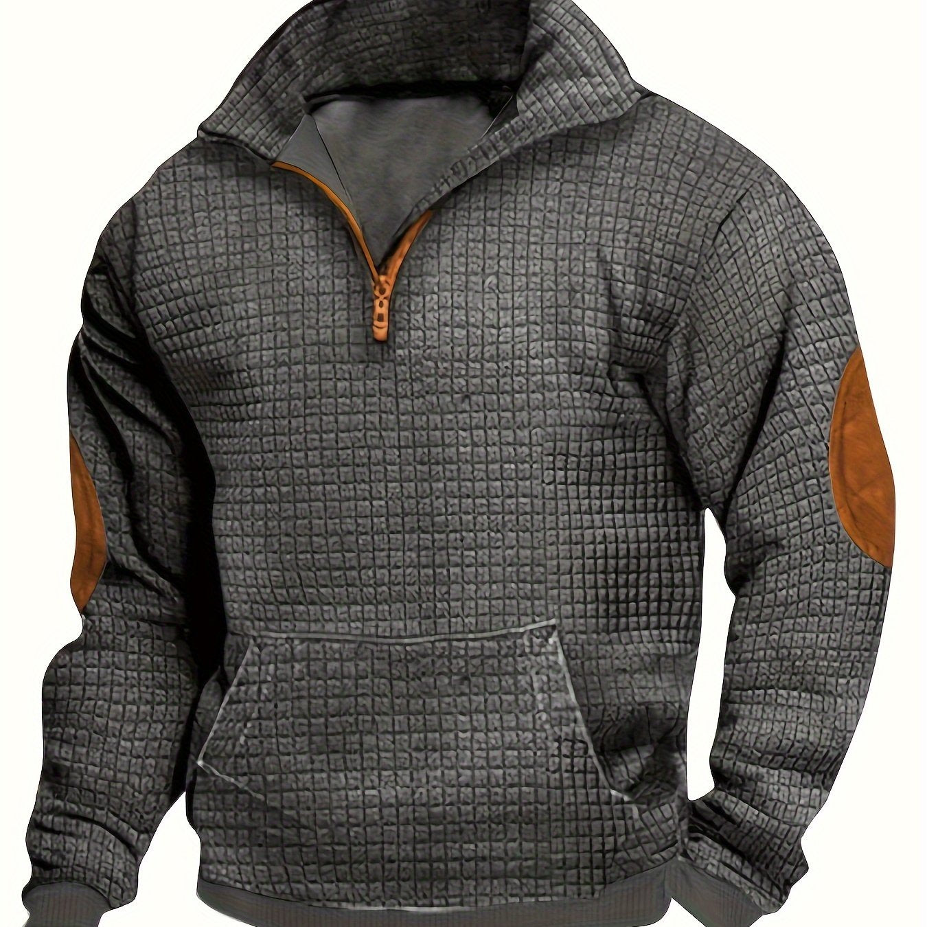 Plaid Stand Knit Top