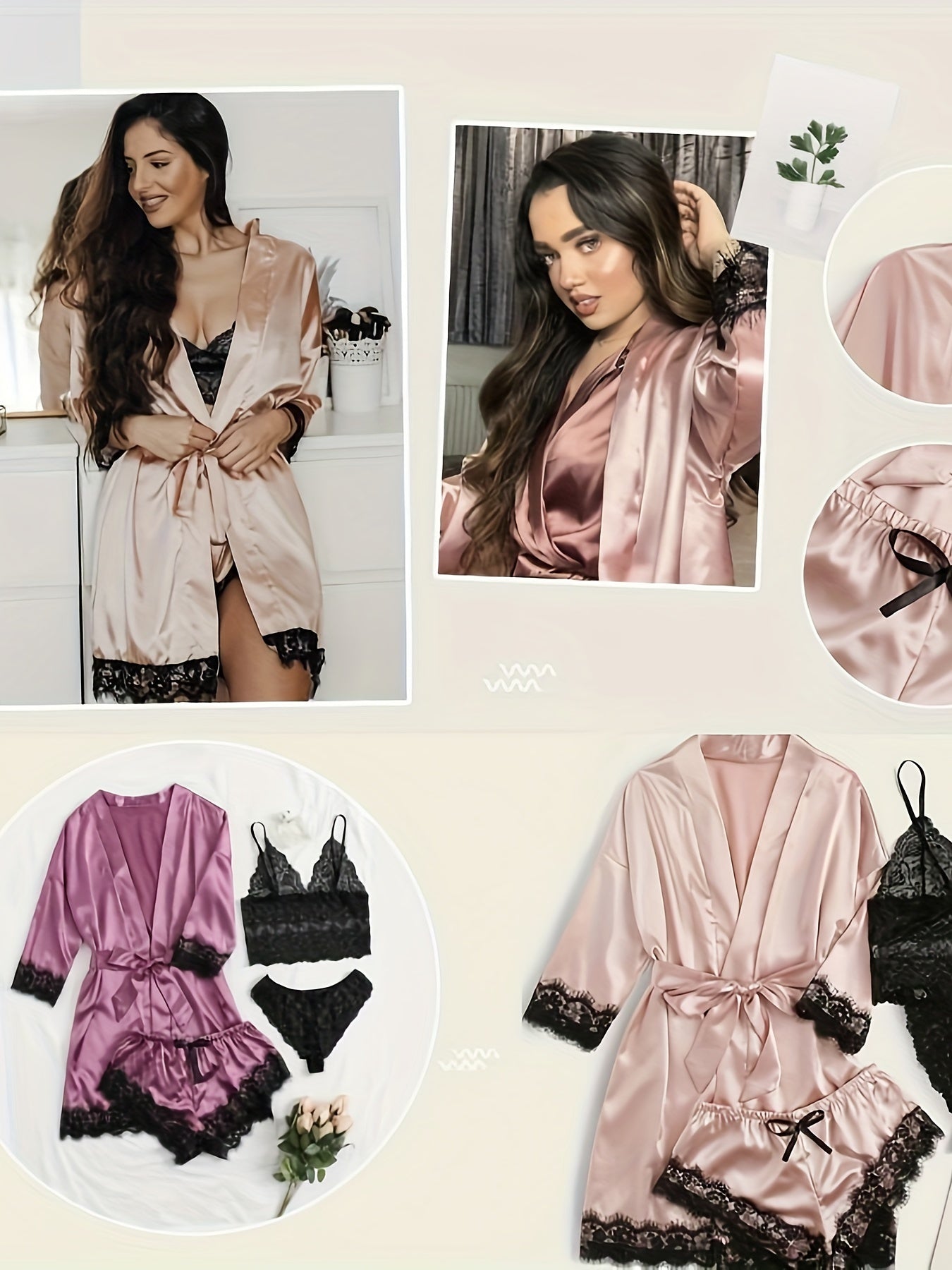 Plus Size Lace Suspender Nightwear Set