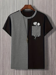 Men’s Rose Color-Block Print T-Shirt