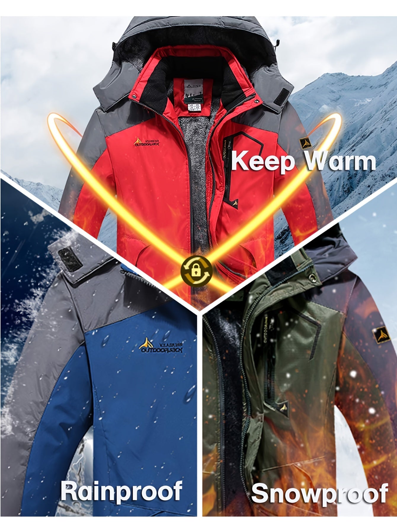 Men’s Waterproof Winter Ski Jacket