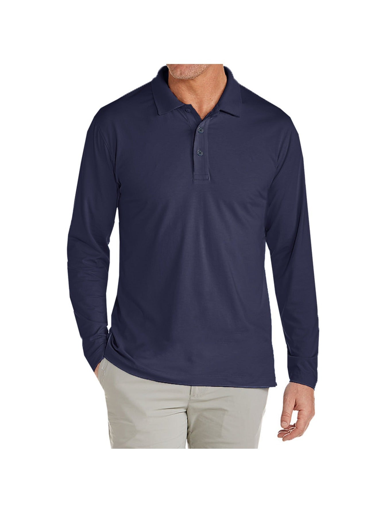 Stretch Pique Long Sleeve Polos