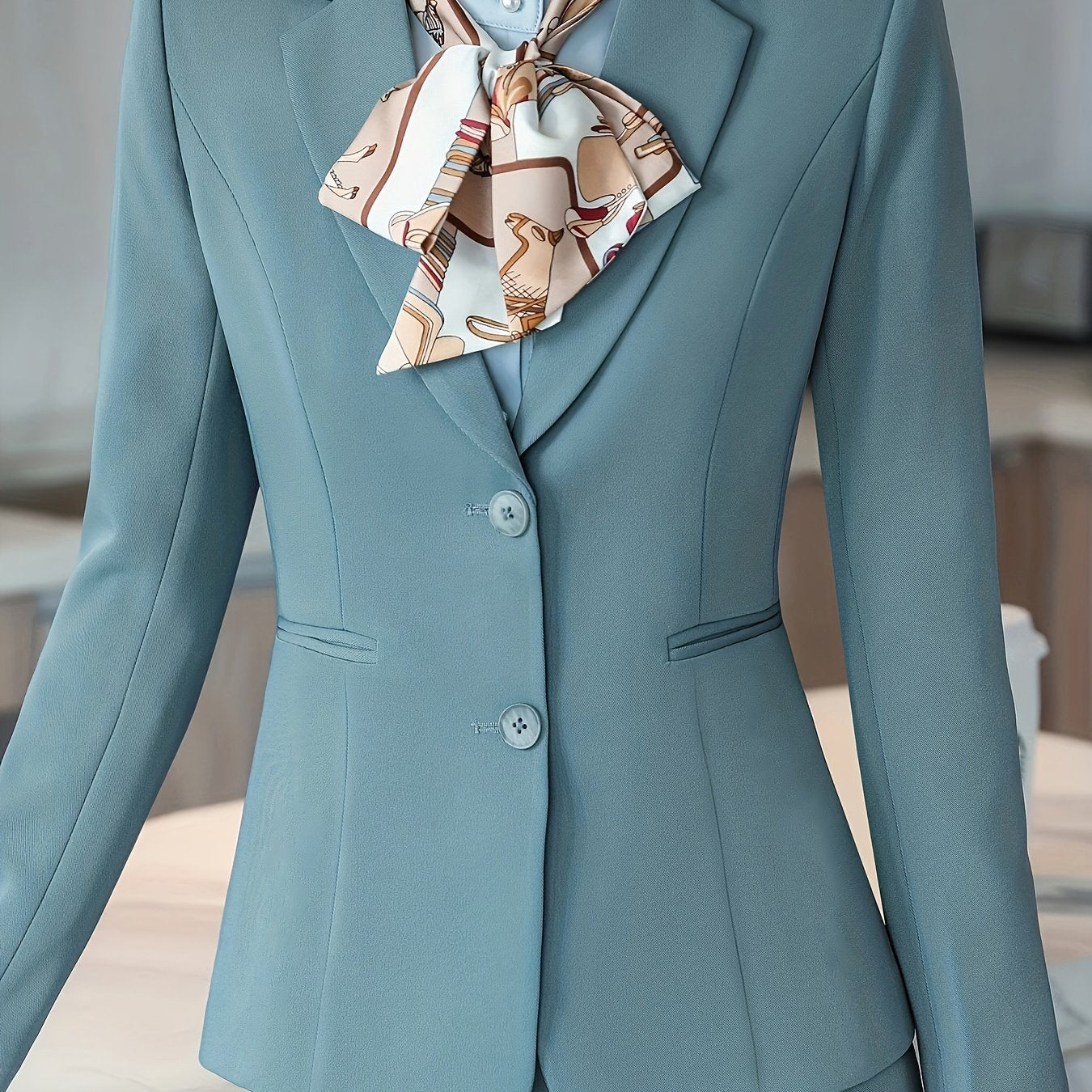 Slim Lapel Woven Blazer