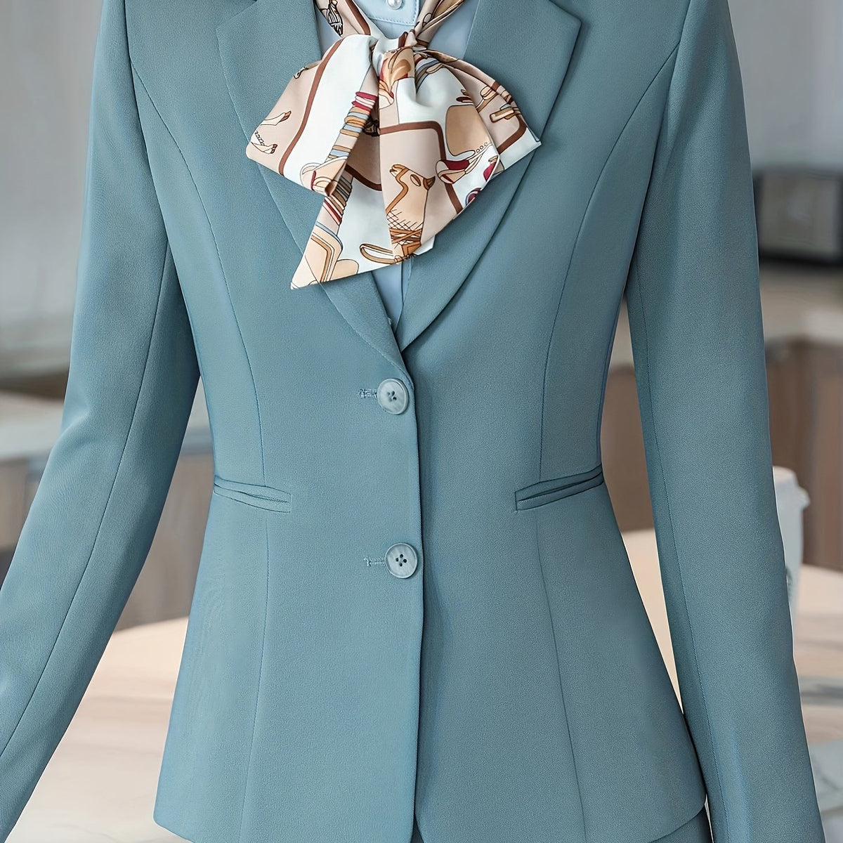 Slim Lapel Woven Blazer