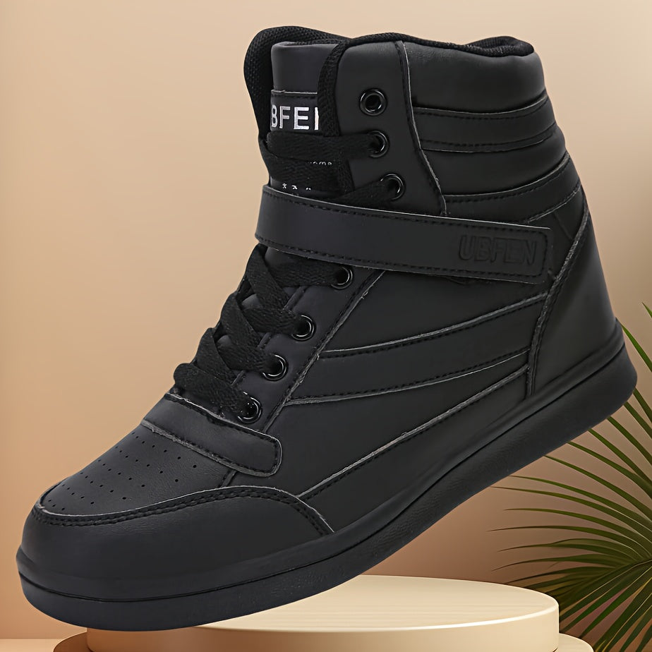 Women’s Retro High-Top Sneakers with Hidden Wedge Heel