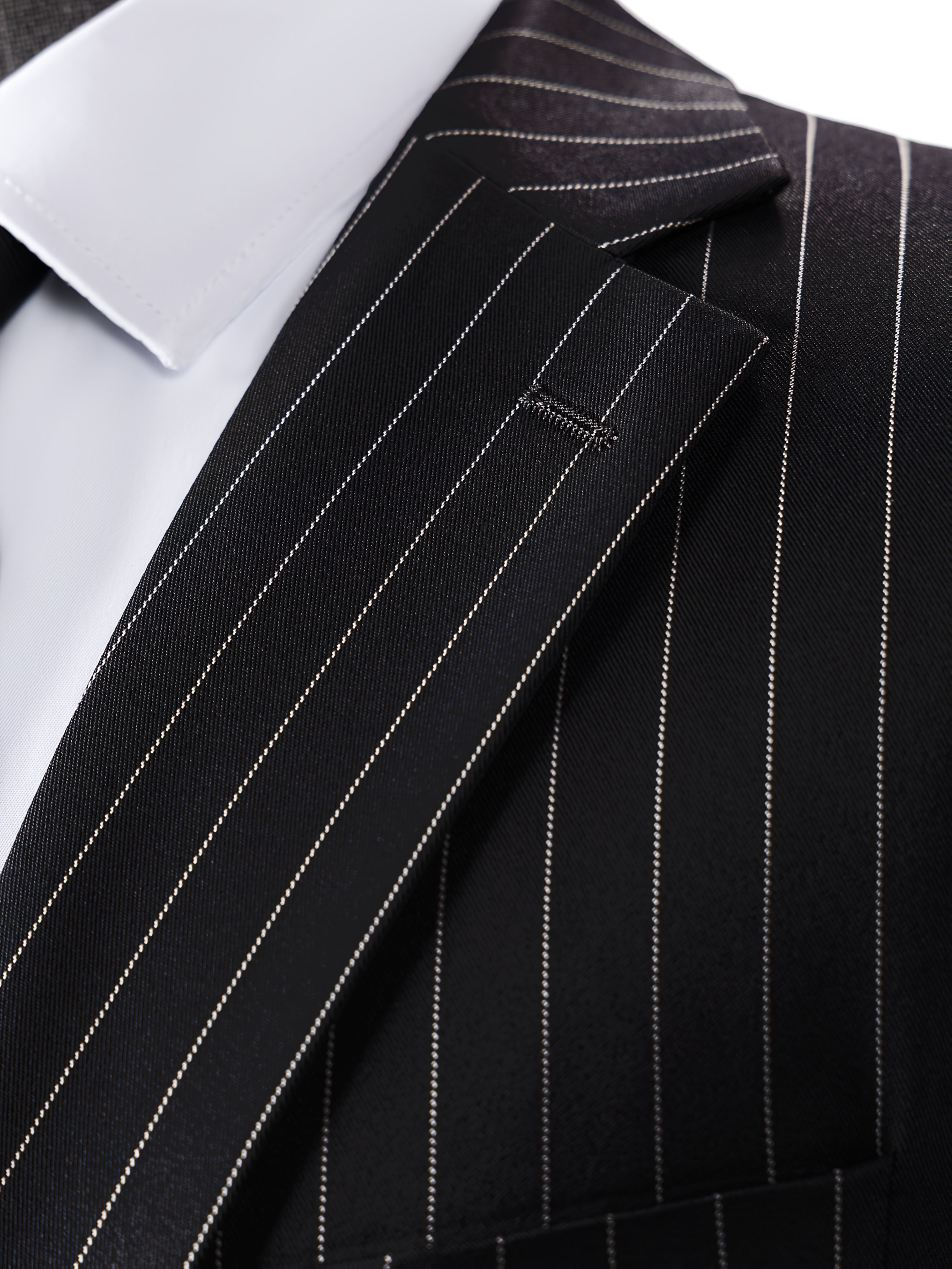 Men’s Three-Piece Vertical Stripe Suit Set