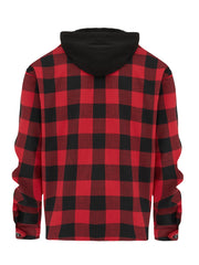 Men’s Fleece-Lined Plaid Hooded Flannel Jacket