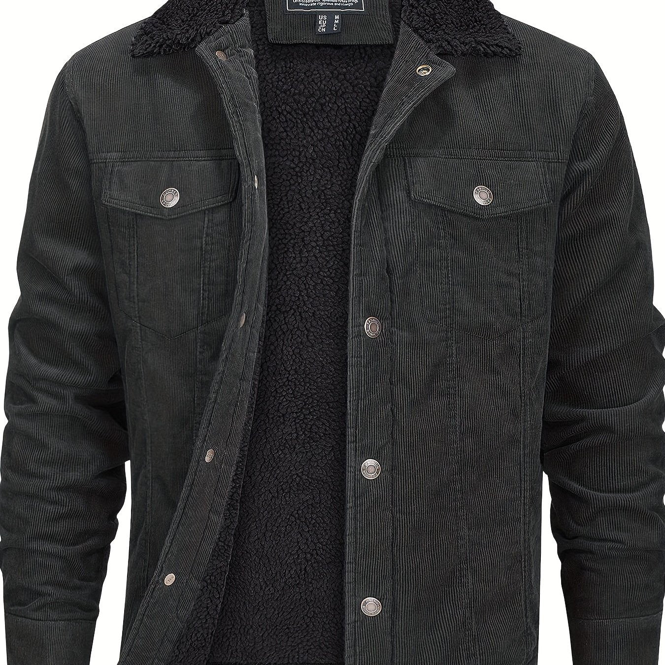 Sherpa-Lined Corduroy Winter Jacket