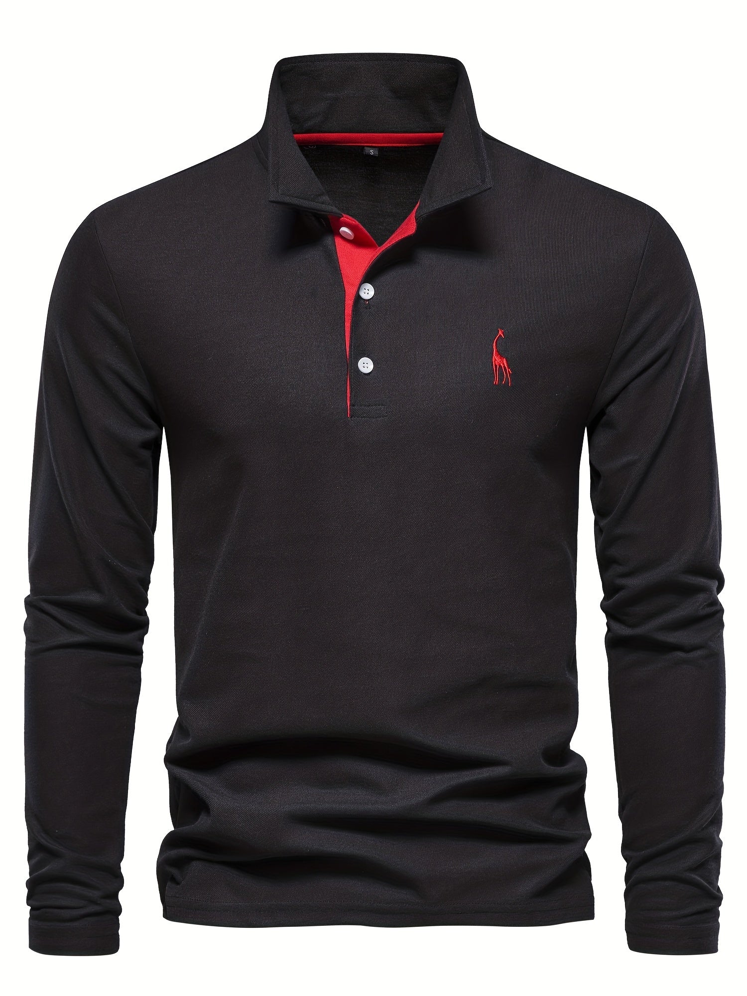 Embroidered Polo Long Sleeve Top