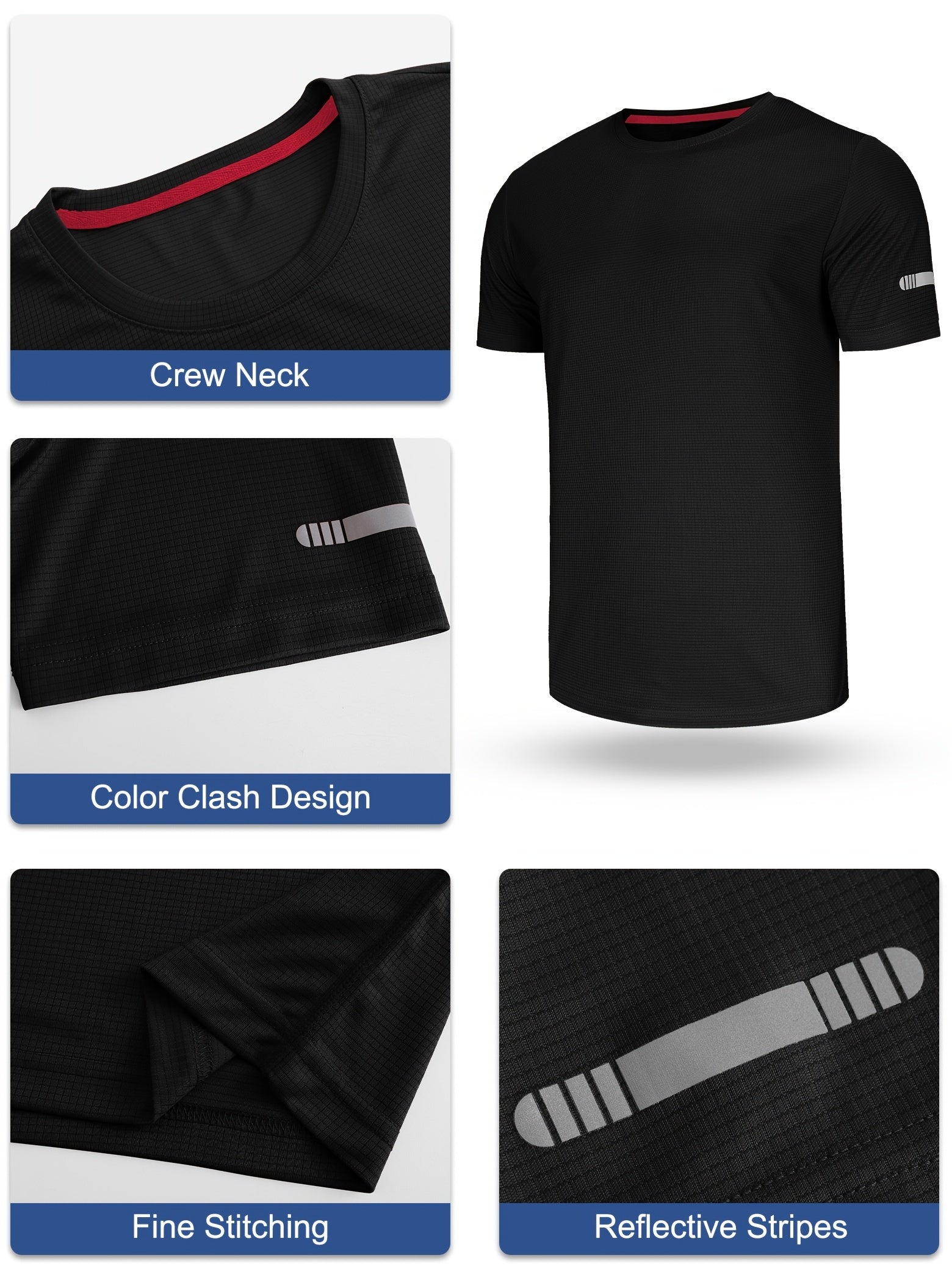 Men’s 5-Pack Athletic Breathable T-Shirts
