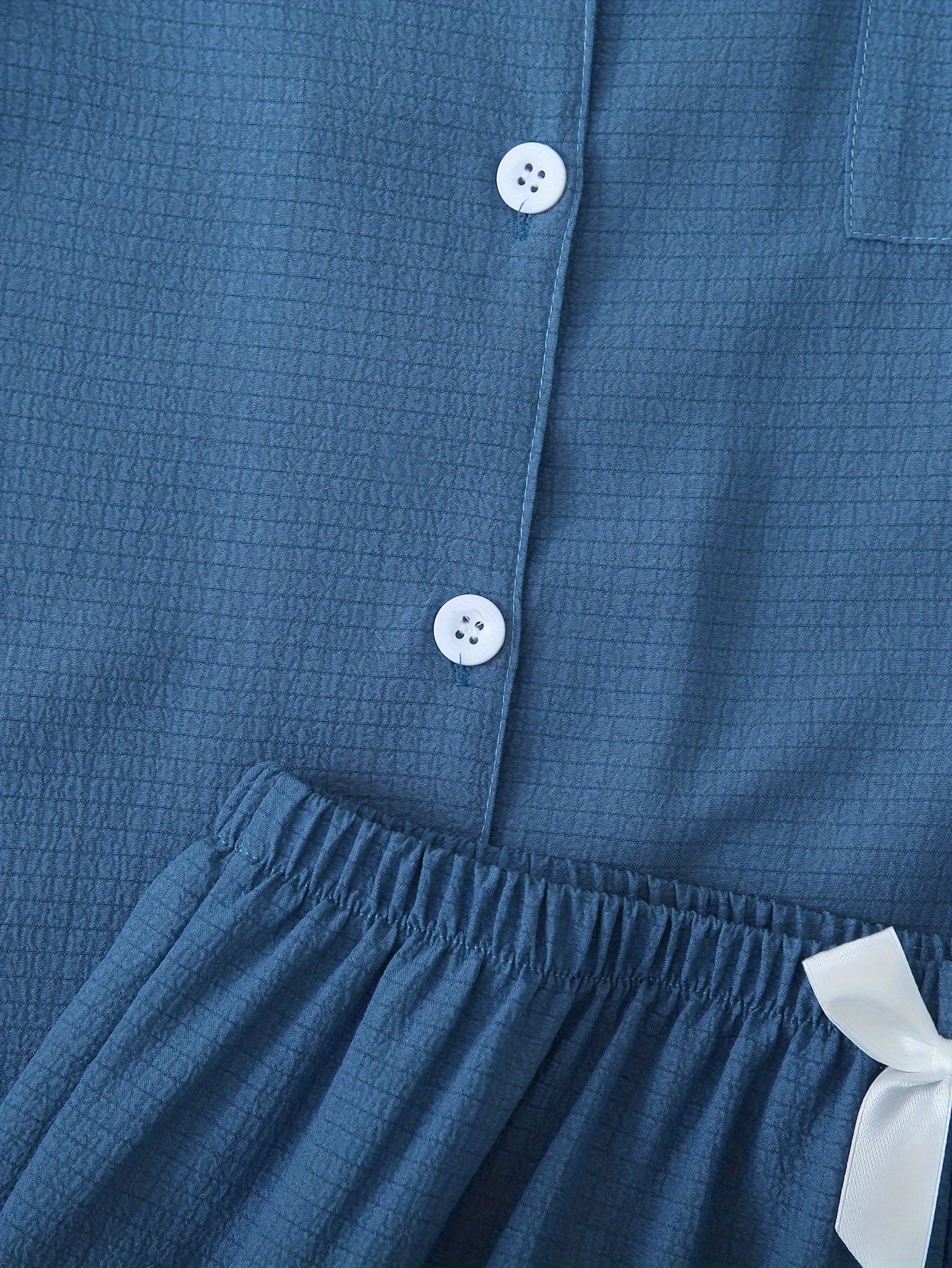 Women Ruffle Hem Pajama Shorts Set