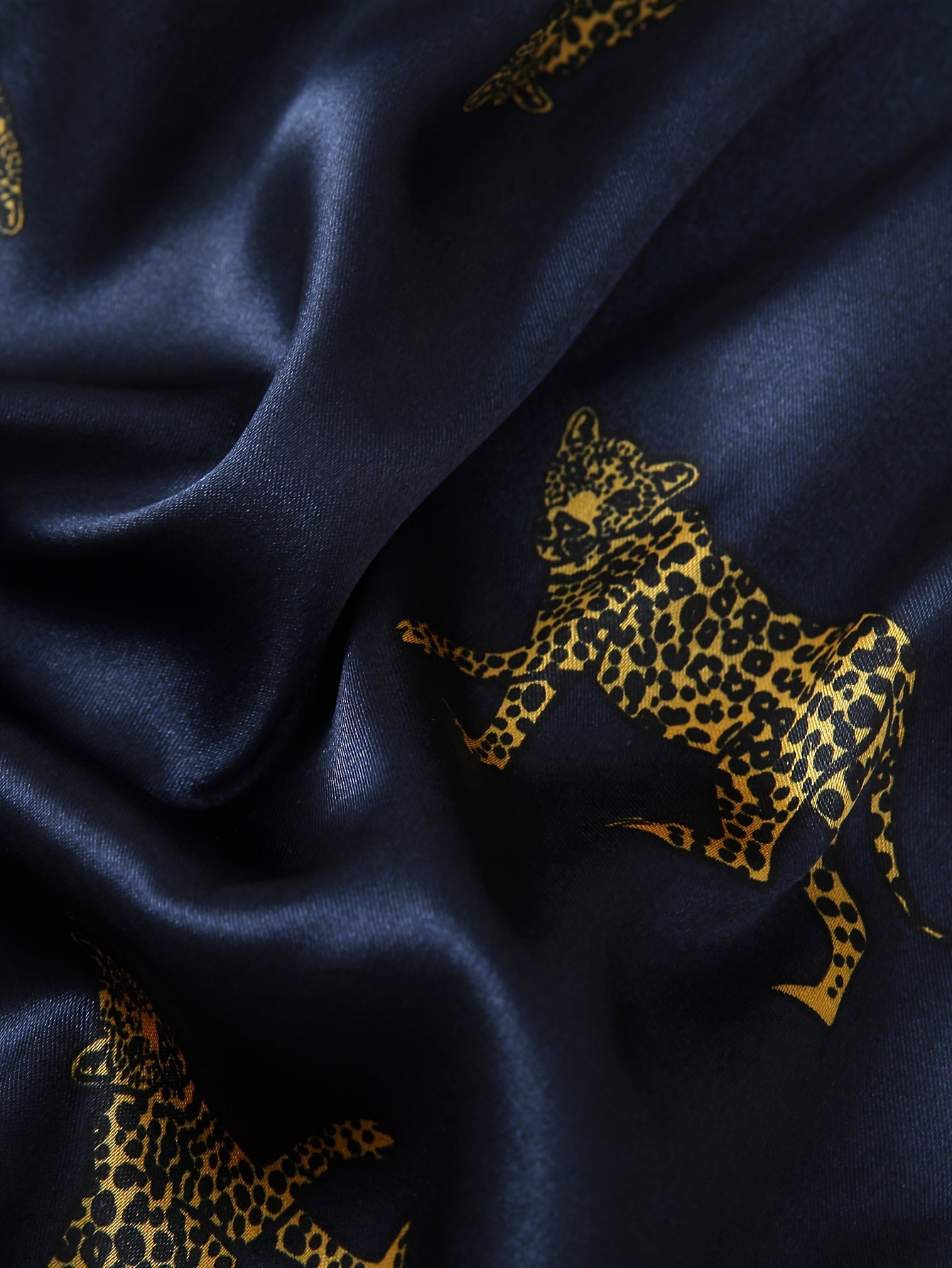 Women Leopard Satin Pajama Set