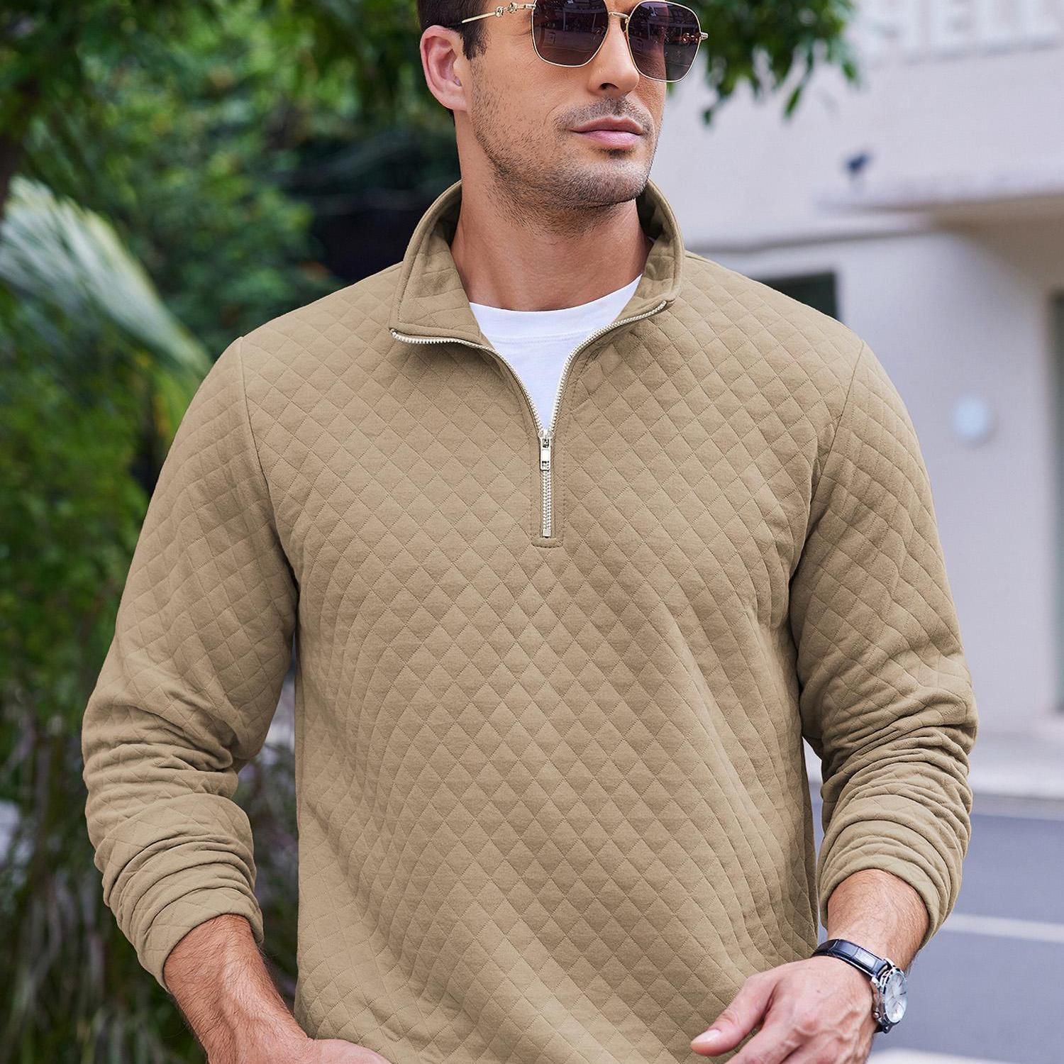 Zip Jacquard Knit Pullover