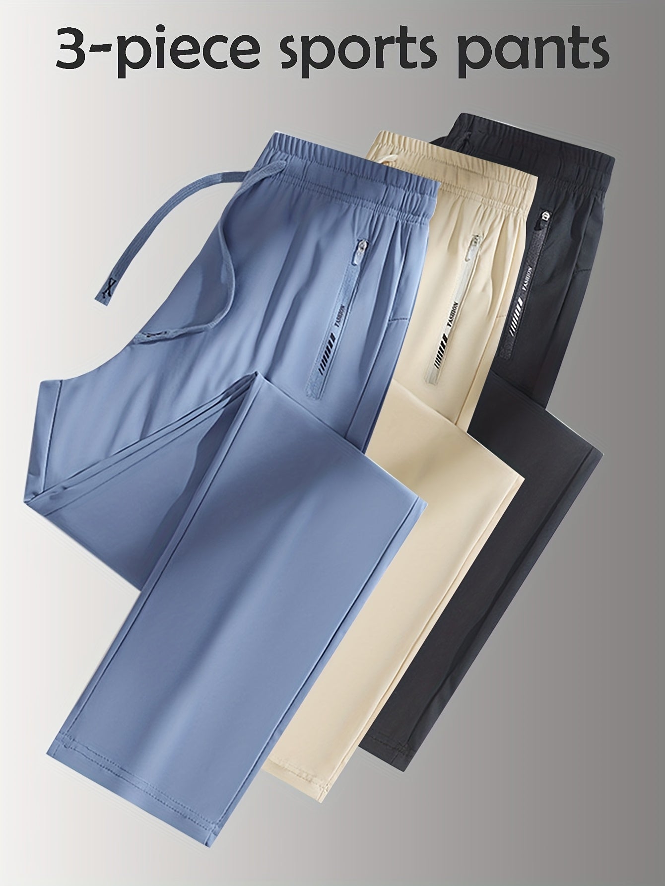 Women High-Waist Stretch Sports Pants Set (3pcs)