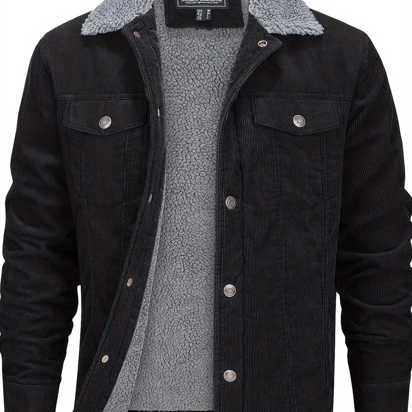 Sherpa-Lined Corduroy Winter Jacket