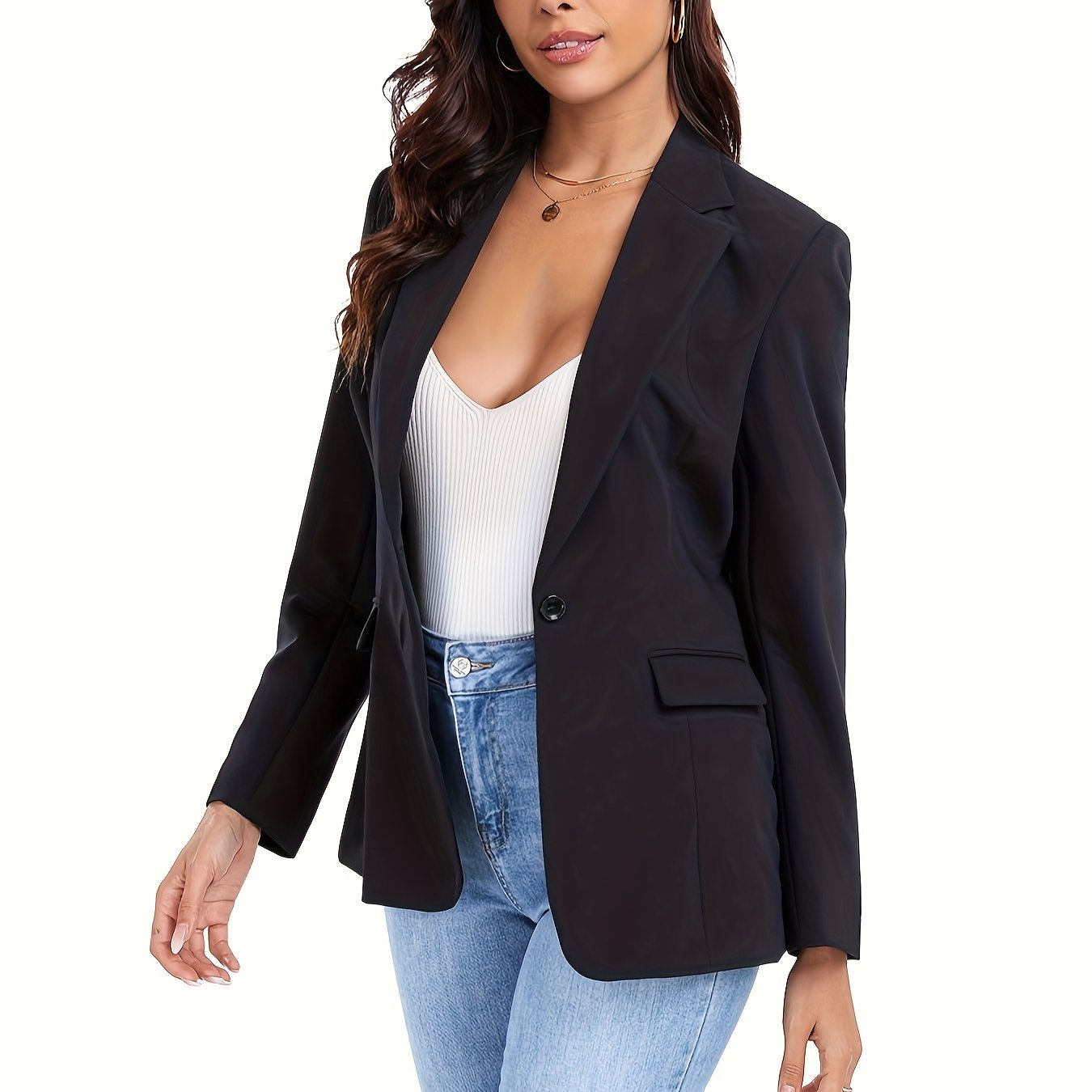 Single Button Office Work Blazer