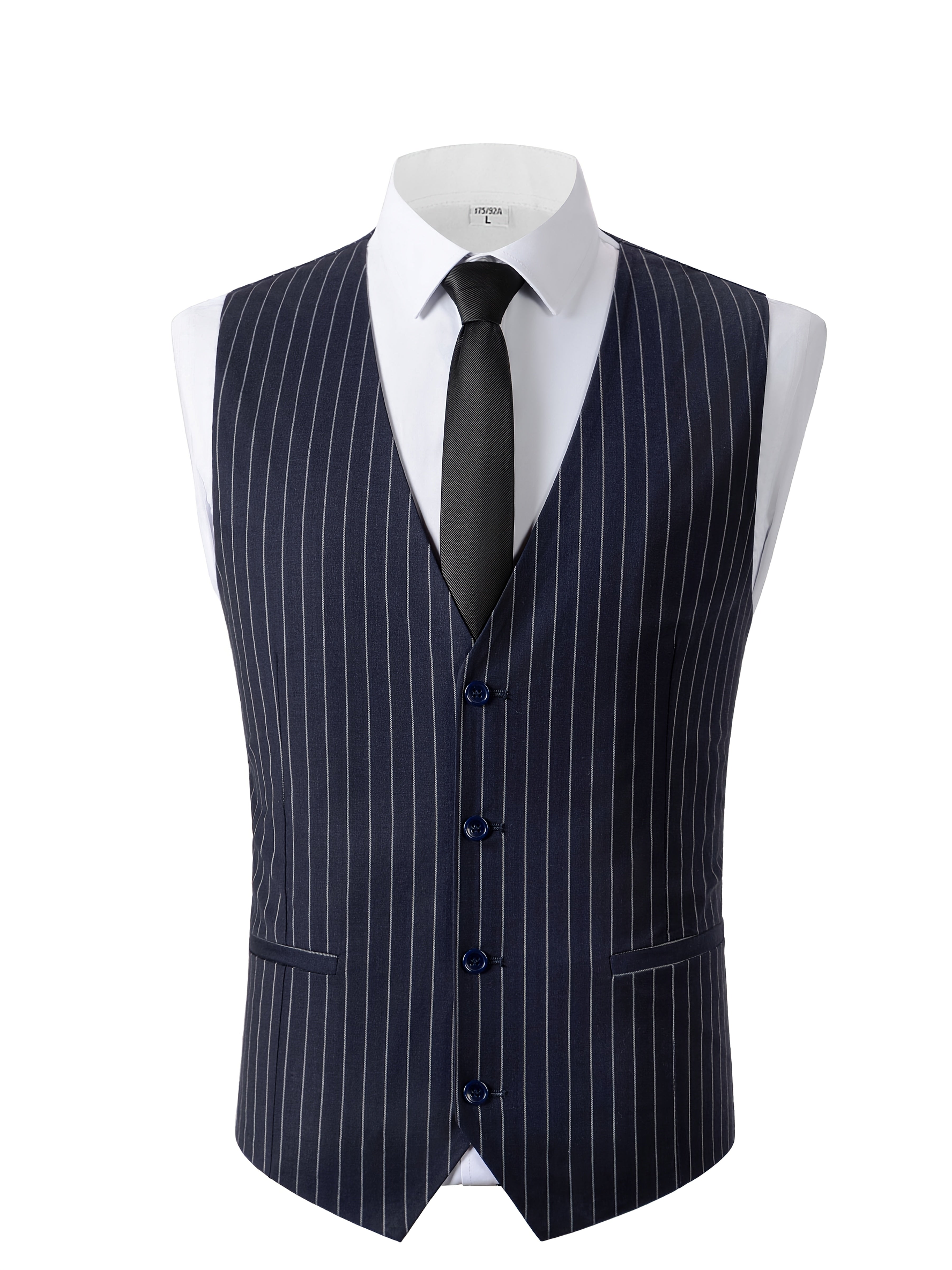 Men’s Three-Piece Vertical Stripe Suit Set