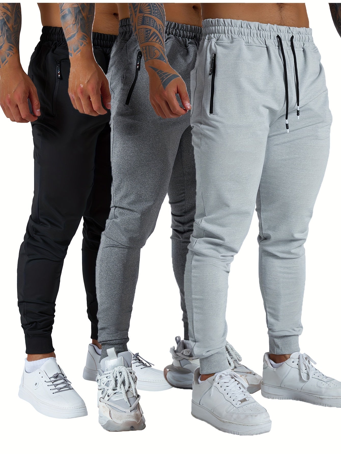 Men’s Tapered Athletic Sweatpants – 3-Piece Set