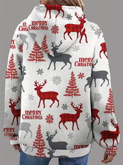 Women’s Christmas Print Hooded Winter Jacket
