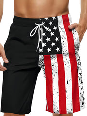 Men’s American Flag Contrast Print Shorts