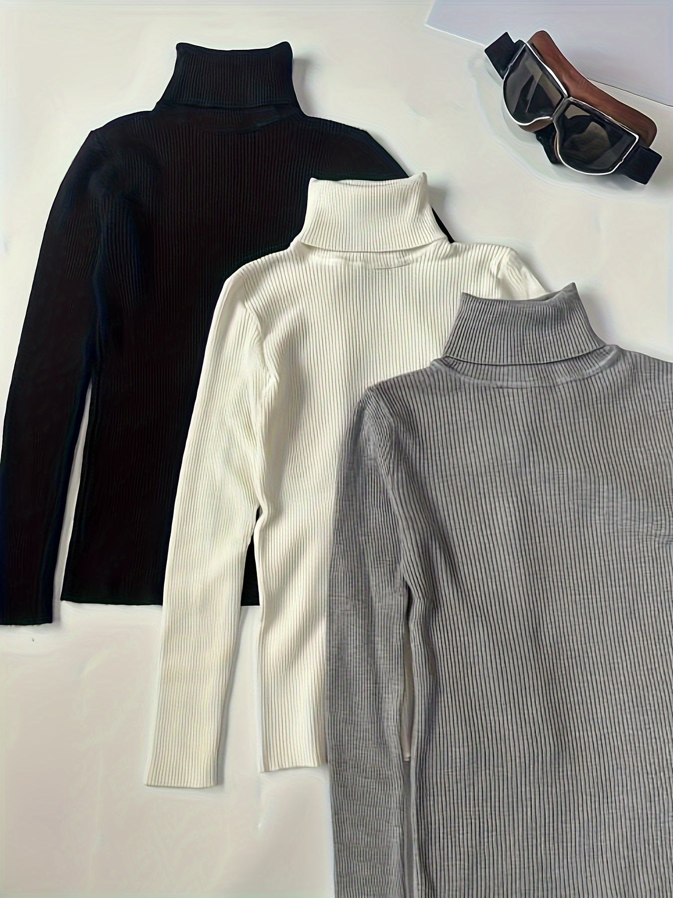 Slim Turtleneck Pullover Trio