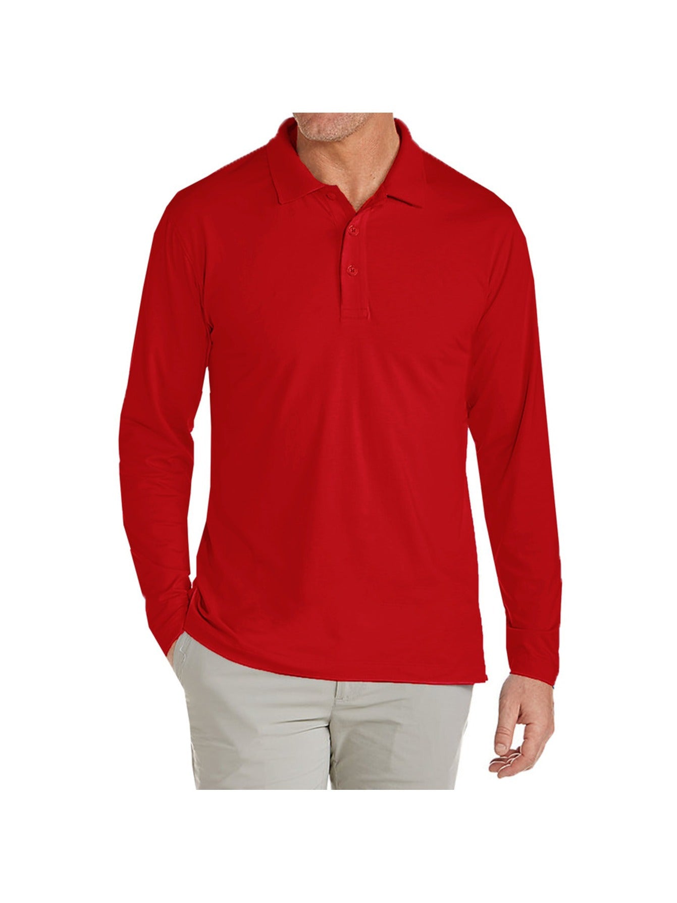 Stretch Pique Long Sleeve Polos