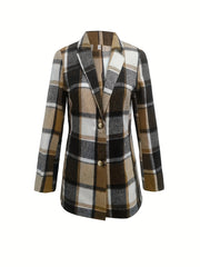 Preppy Plaid Woven Blazer
