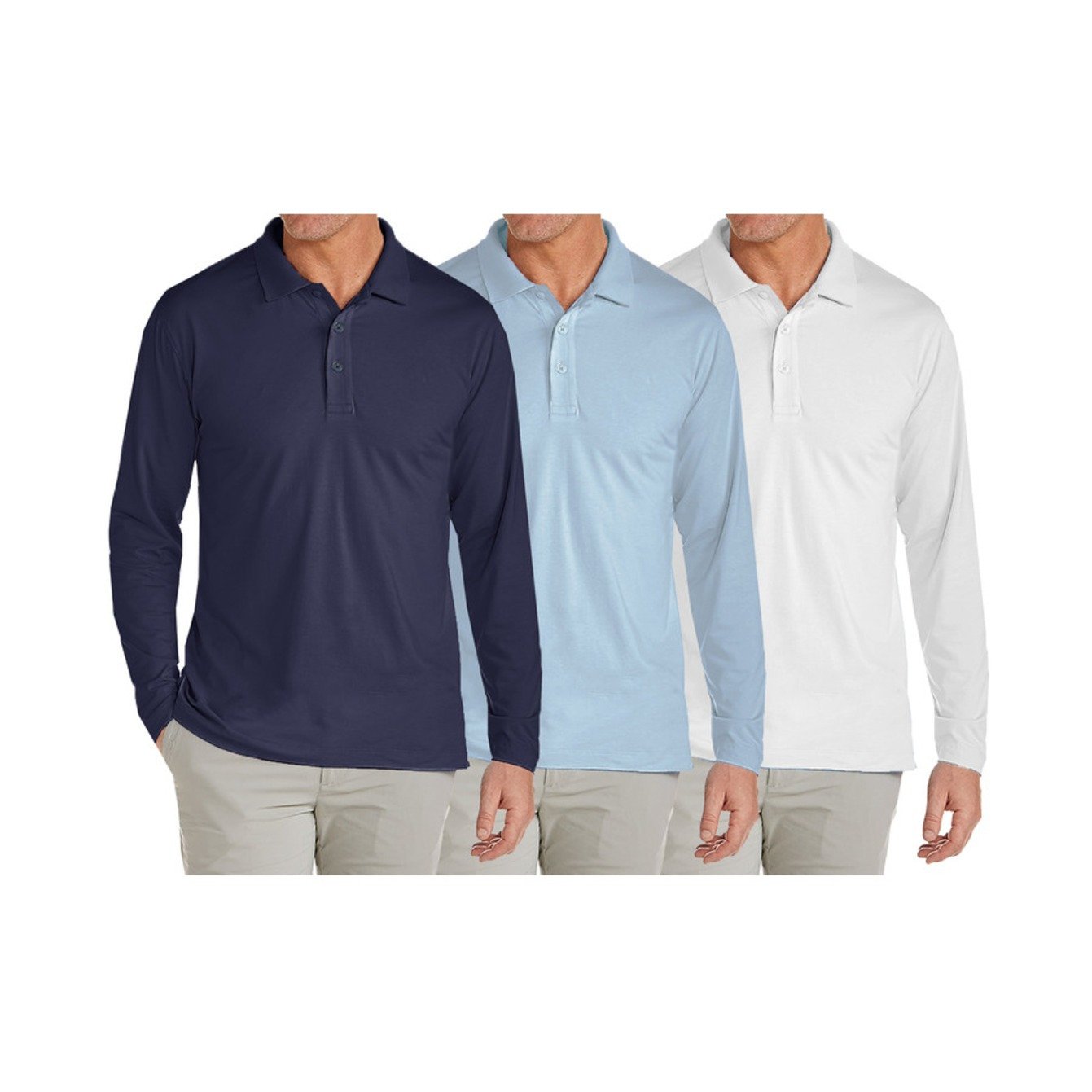 Stretch Pique Long Sleeve Polos