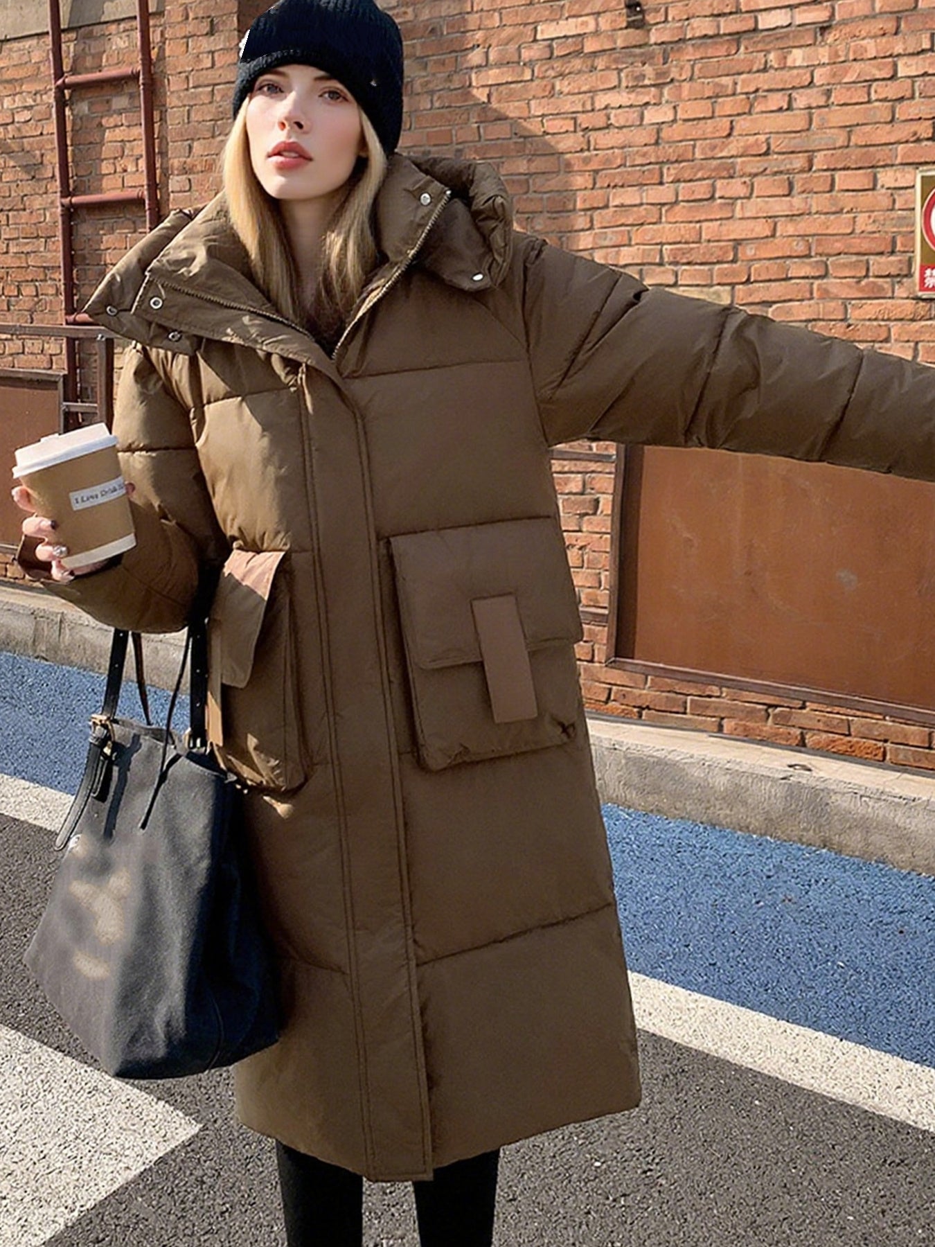 Women’s Hooded Mid-Length Puffer Coat
